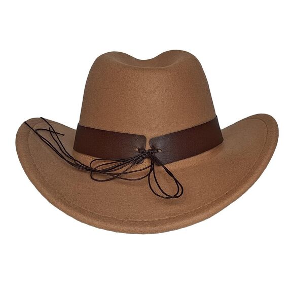 8623 Classic Western Cowboy Cap For Men Womens Wide Brim Fedora Cowgirl Hat main image 7